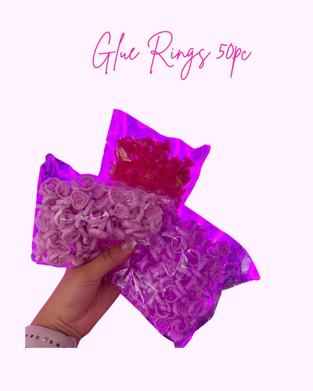 Heart Shaped Glue Rings 100 pcs